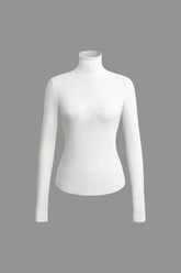 Turtleneck Long Sleeve Knit Top