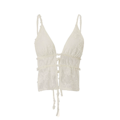 Sexy Pure Lace Stitching Strap Retro Chest-Wrap Camisole