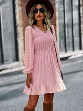 Vacation High Waisted Loose Solid V-Neck Dress