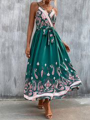 Bohemia Loose Backless V-Neck Dress