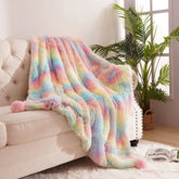 Fluffy Blanket Bedspread Leopard Throw Blanket Solid Color For Sofa Couch Decorative Shag Plush Bed Cover Blanket Home Decor