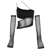 E-girl Cut Out Mesh Top