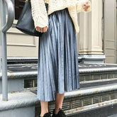 2024 New Autumn And Winter High Waisted Skinny Female Velvet Skirt Pleated Skirts Pleated Skirt Free Shipping