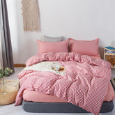 Quilt Cover Set with Bed Linens Single/Queen/King Size Solid Color Comforter Bedding Set for Double Bed Cover Duvet Set Bedding