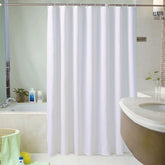 White Shower Curtains Waterproof Thick Solid Bath Curtains For Bathroom Bathtub Large Wide Bathing Cover 12 Hooks