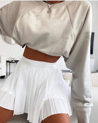 2022 New Women's Pleated Half-Dress High-Waist Skirt Female Hot Fashion Casual Party Girl Short Summer Clothes Ladies Pure Color