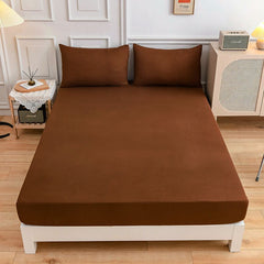 New Product update,1pc 100%Polyester Solid Fitted Sheet Mattress Cover Four Corners With Elastic Band Bed Sheet(no pillowcases)