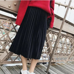 2024 New Autumn And Winter High Waisted Skinny Female Velvet Skirt Pleated Skirts Pleated Skirt Free Shipping