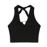 Heart Hollow Out Halter Top