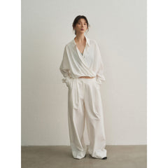 hipster dress to impress Autumn New Commuter Imitation Copper Ammonia Cross Slim Slimming Top Shirt