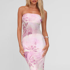 Sleeveless Tube Top Stitching High Waist Slim Dress