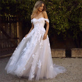 cybergoth dress to impress Wedding Dress 2025 Summer Women Lace Applique Sweetheart off Shoulder Backless Princess Bridal Party off Shoulder Wedding Dress