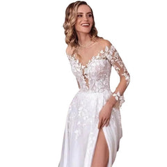 crystal fascination dress to impress 2025 New Wedding Dress Wi Sexy Lace Slit Evening Dress Long Dress