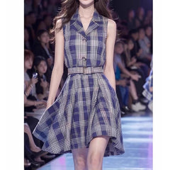 outfit inspo 2025 New French Style High Sense Hepburn Style Elegant Slim Fit Small Beautiful Blue Dress Women's Clothing Summer