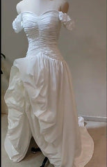 detective vs suspect dress to impress 2025 New off-Shoulder Outdoor Yarn Taffeta Short Sleeve Niche Light Luxury High-End Bride Wedding Outdoor Travel Summer