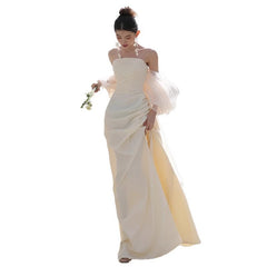 cybergoth dress to impress Morning Gown Bride Light Wedding Dress 2025 New Tube Top High-Grade Engagement Dress Wedding Fairy Temperament Evening Dress for Women