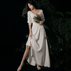 outfit White Evening Dress 2025 New Elegant Host Light Luxury French Registration Socialite Banquet Dress