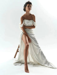 dress Spring and Summer Women's Sexy Shiny Slit Ball Gown Dress New