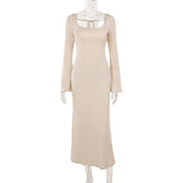 leapord halloween outfit Cf246 Autumn 2025 Sheath Dress Fashionable Elegant Slim Flared Sleeve Sheath Dress for Women