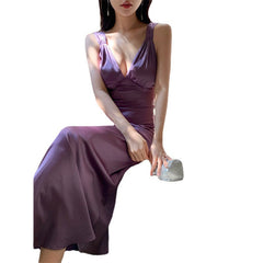 dress to impress codes Bridal Morning Gown Purple Wedding Satin Backless Dress Women's Niche Light Dress Engagement License Fishtail Evening Dress