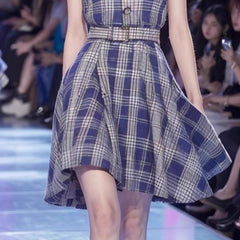 outfit inspo 2025 New French Style High Sense Hepburn Style Elegant Slim Fit Small Beautiful Blue Dress Women's Clothing Summer