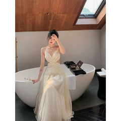 cybergoth dress to impress Sexy Backless Sling Dress Women's 2025 Summer New Fashion Slimming Waist-Tight Super Fairy Dress