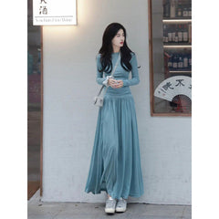 cybergoth dress to impress 2025 New Early Autumn Korean Style Dress Suit High-Grade Temperament Two-Piece Set Unique Top Super Beautiful Rui