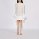 long sweater dress outfit Sexy Women's Summer Dress 2025 Simple High-Grade Bell Sleeve Pleated Solid Color Skirt