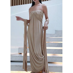 android vs cyberborg dress to impress Spring New Retro Greek Goddess Dress Oil Painting Retro Tube Top Holiday Fairy Gentle Style Niche Fashion