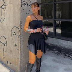 birthday outfit J23ds058 Women's Clothing Summer Hot Solid Color Sexy Tube Top Ruffled Dress