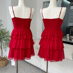 dress to impress codes Pure Desire Style Red White Sling Dress Women's 2025 Summer New Design Sense Waist Slimming Cake Skirt