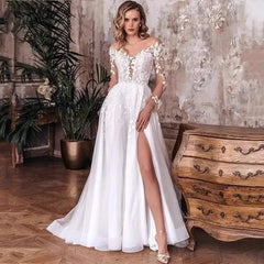 crystal fascination dress to impress 2025 New Wedding Dress Wi Sexy Lace Slit Evening Dress Long Dress