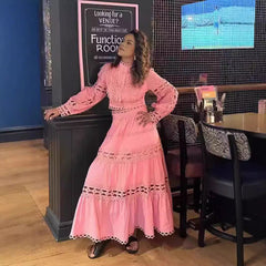 church outfit 2024 Style Spring New Elegant Fashion Hollow Single-Breasted Top + Skirt Suit