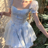 aquatic dress to impress Golden Fishbone Sling Dress Women's Summer Dopamine Wear Tube Top Tie-Dyed Puff Sleeve Princess Pettiskirt