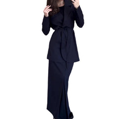 buisnesscore outfit women 2024 Autumn New Solid Color Lace-up Waist-Tight Suit Skirt Temperament Commuter Suit