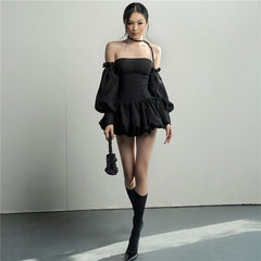 homecoming dresses Style Summer New Women's Sexy Fashion High Waist Lace Slim Solid Color Short Dress