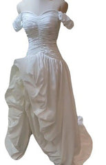 detective vs suspect dress to impress 2025 New off-Shoulder Outdoor Yarn Taffeta Short Sleeve Niche Light Luxury High-End Bride Wedding Outdoor Travel Summer