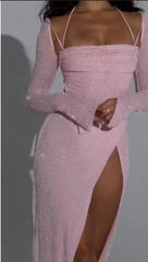 drag dress to impress Women's New Skirt Fashion Sexy Suspender Skirt Backless Square Collar Hip-Wrapped Dress