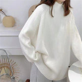 long sweater dress outfit Plus Size Lazy Style Autumn and Winter Half Turtleneck Sweater Simple Mid-Length Women's Sweater Base
