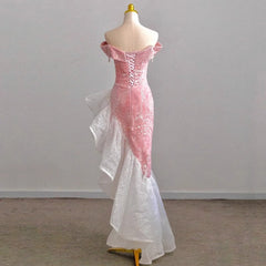 aquatic dress to impress Host Fishtail Evening Dress Birthday Party Sexy off-Shoulder Annual Meeting Bridal Toast Dress Pink Factory Direct Sales