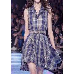 outfit inspo 2025 New French Style High Sense Hepburn Style Elegant Slim Fit Small Beautiful Blue Dress Women's Clothing Summer