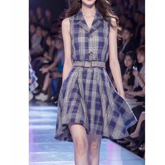 outfit inspo 2025 New French Style High Sense Hepburn Style Elegant Slim Fit Small Beautiful Blue Dress Women's Clothing Summer