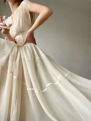 French Vintage Court Style Midi Dress Elegant V Neck Slim Wasit Party Prom Vestidos 2025 Summer One Piece Robe Female Clothes