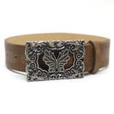 2025 Gothic Pu Leather Print Retro Patterned Butterfly Buckle Y2k Belt Waistband Women's Jeans Dress Accessories