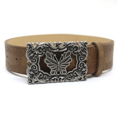 2025 Gothic Pu Leather Print Retro Patterned Butterfly Buckle Y2k Belt Waistband Women's Jeans Dress Accessories