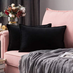 Set of 2 Velvet Throw Pillow Case Cushion Cover 30x50cm 45x45cm 50x50cm 60x60cm Home Decor Cojines Black Green Grey