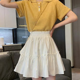 Kawaii Mini Skirts Women Cute Fungus Patchwork Fairycore High Waist Pleated Short Skirt Korean Fashion Preppy Style
