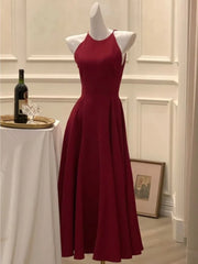 France Vintage Halter Evening Party Long Dresses for Women Solid Sleeveless A-line Princess Wedding Prom Robe New Summer Vestido