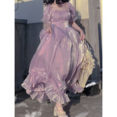 2025 Autumn Vintage Evening Party Dress Elegant Casual Lolita Princess Dress Women Sexy Backless Korea Sweet Fairy Dress Female
