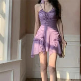 Amethyst Cluster Cascades Dress Kawaii Academia Y2K Cottagecore Coquette Fairycore Dollette Princesscore